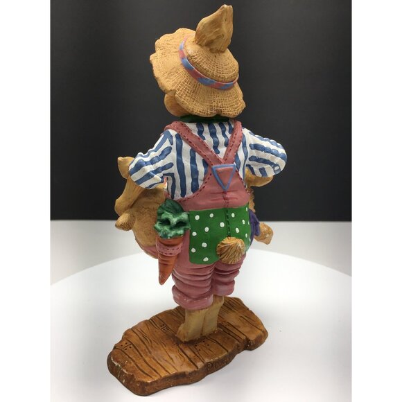 Dept 56 General Store Bunny Rabbit Figurine Holding Chicken & Seeds Easter Decor - Picture 6 of 13